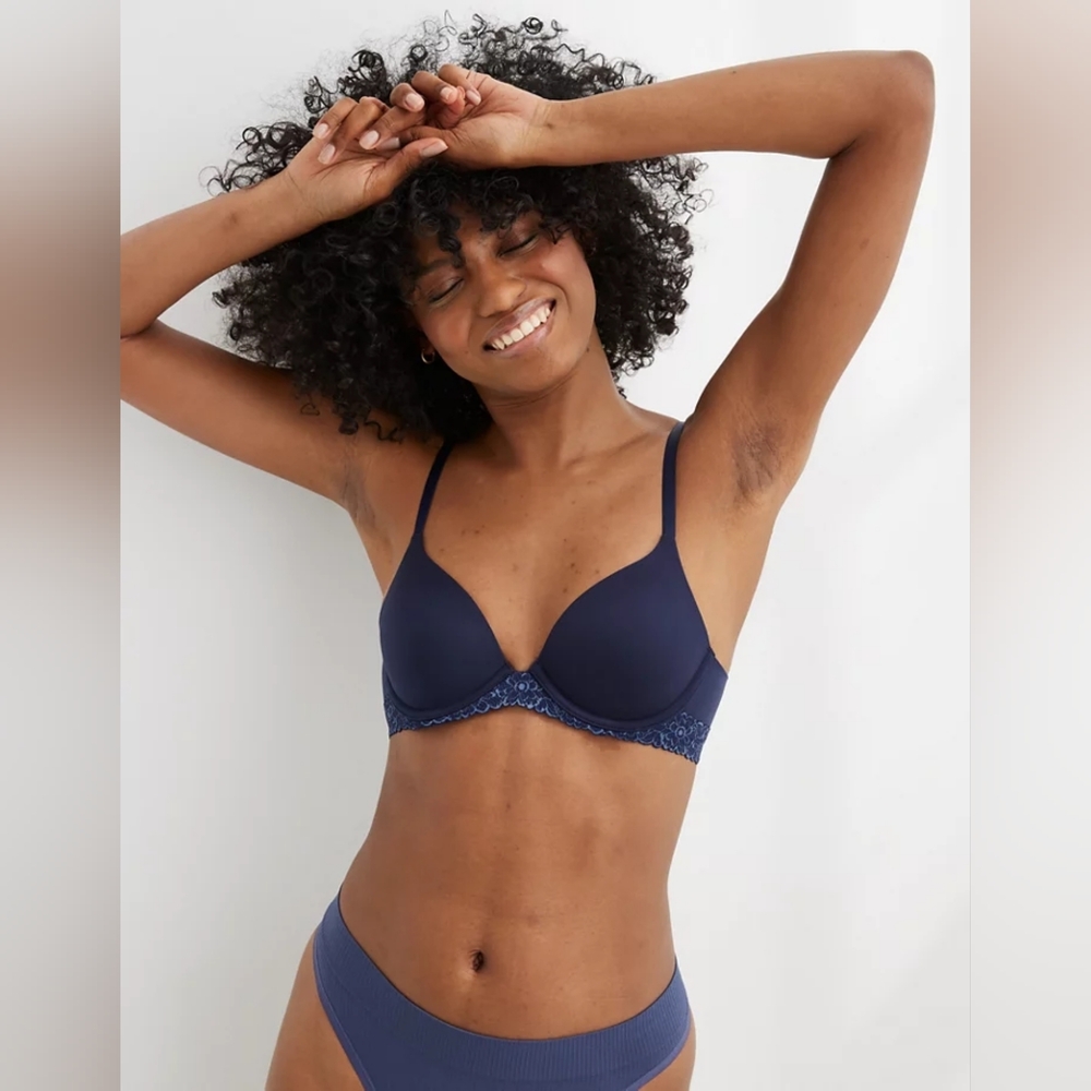 New AERIE Real Sunnie Full Coverage Lightly Blossom Lace Bra